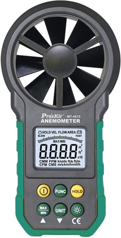 Digitales Anemometer zur Messung von Luftgeschwindigkeit und Luftmenge