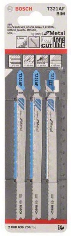 Bosch Stichsägeblatt T 321 AF Speed for Metal
