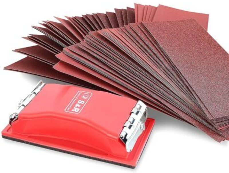 Packung mit 80 Blatt Schleifpapier für Handschleifer + Schleifklötze, jeweils mit 10 Körnungen: 40/60/80/120/180/240/320...