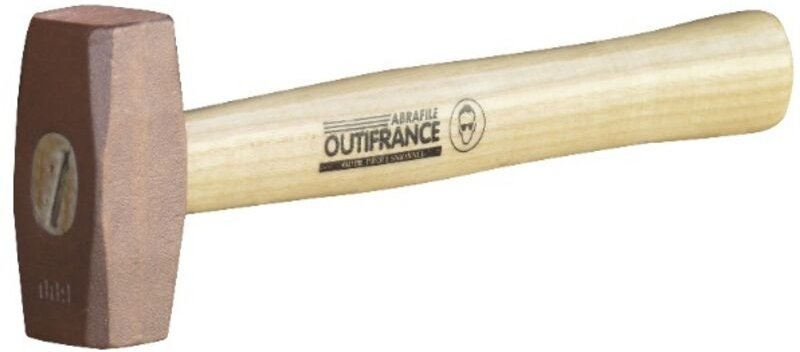 Massette Outifrance aus Kupfer Kopf 30mm abgeschnittene Winkel