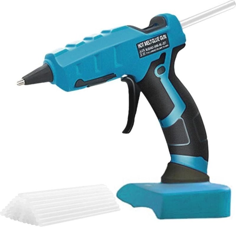 Akku-Heißklebepistole, wasserdichtes Design, kompatibel mit 18 v 20 v Akku-Heimwerkerwerkzeug von Makita, mit 30 Klebest...