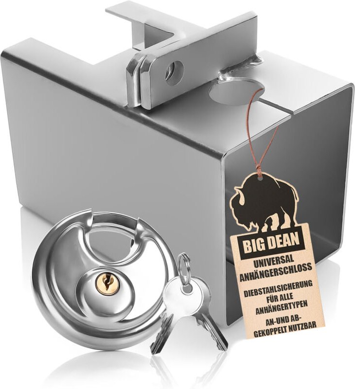 BigDean Anhängerschloss für An- und Abgekoppelte Anhänger – universal Anhänger Schloss für effektiven Diebstahlschutz – ...