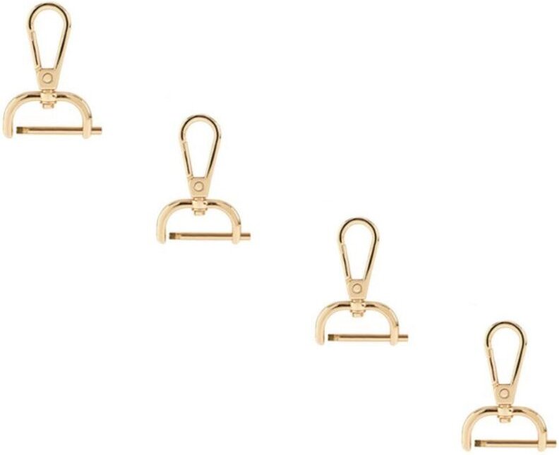 4-teiliges Karabiner-Set mit drehbarem Karabinerhaken, goldenem Schlüsselring und D-Ring-Karabinerhaken für Geldbörse, L...