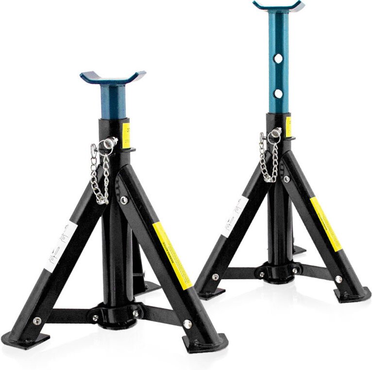 Unterstellbock klappbar verstellbar Auto PKW Wagenheber Abstellböcke 3000kg Schwarz/Blau (1 Paar)