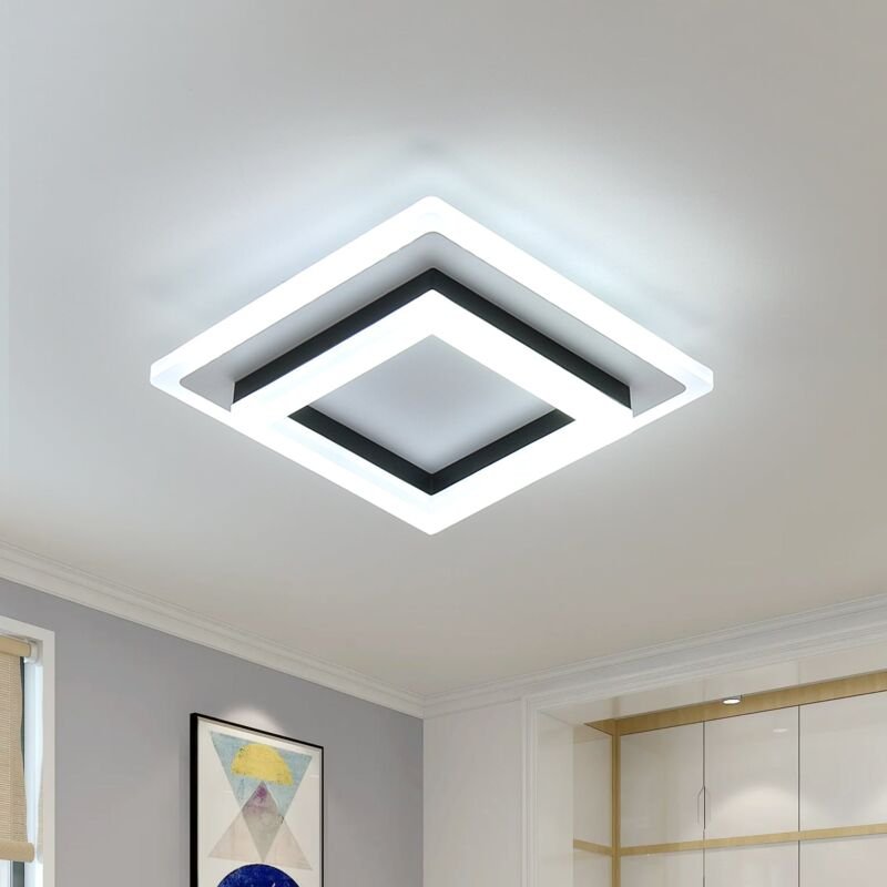 Goeco - led Deckenleuchte Quadrat 24W, Deckenlampe aus Acryl, Moderner led Deckenleuchter für Wohnzimmer, Schlafzimmer, ...