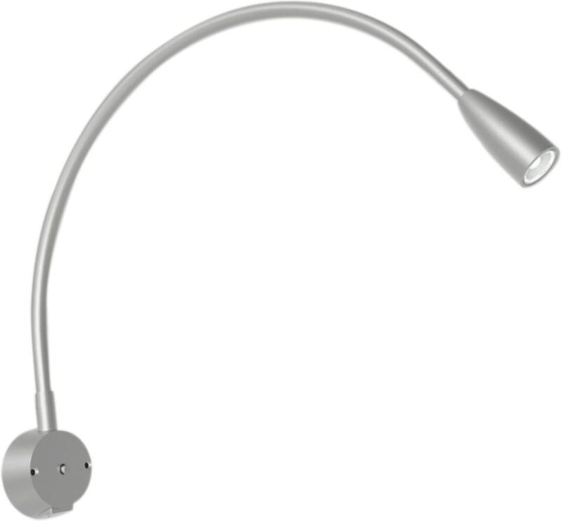 Led Bettpaneelleuchte Legis 24 v/dc alufarbig mit USB-Charger - LED-Bettleuchte mit flexiblem Arm und integriertem USB-L...