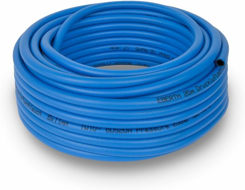 Thumbnail - Eberth - Druckluftschlauch Gewebeschlauch Luftschlauch in 20m Länge, Kompressor Schlauch mit 6mm x 11mm Durchmesser (inn...