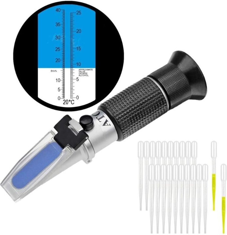 Winzer-Refraktometer potenzieller Alkoholgehalt: 0–25 % Zucker: 0–40 % mit atc für Weinbrauen Brix zur Messung des Zucke...