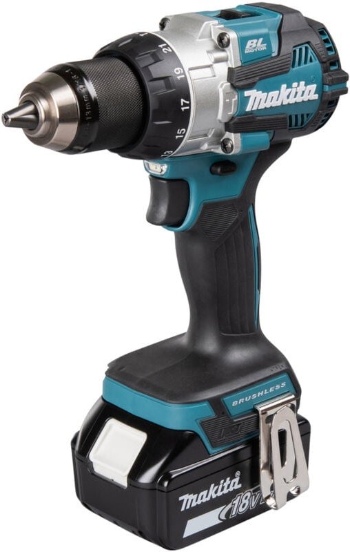 Makita Akku-Schlagbohrschrauber DHP489RTJ, 18V 2x 5,0 Ah und Ladegerät im MAKPAC