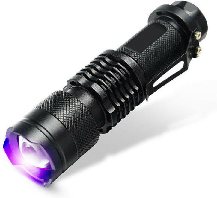 Shining House - 365-Violett-Licht-Taschenlampe für Fluoreszenzmittel-Erkennungslampenmasken-Fluoreszenztest