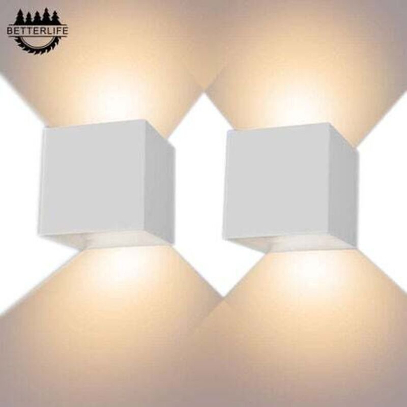 Thumbnail - 12-W-Wandleuchter, 2er-Pack, 3000 K, LED-Wandleuchte für draußen/drinnen, verstellbare Wandlampe für draußen, IP65 wasse...
