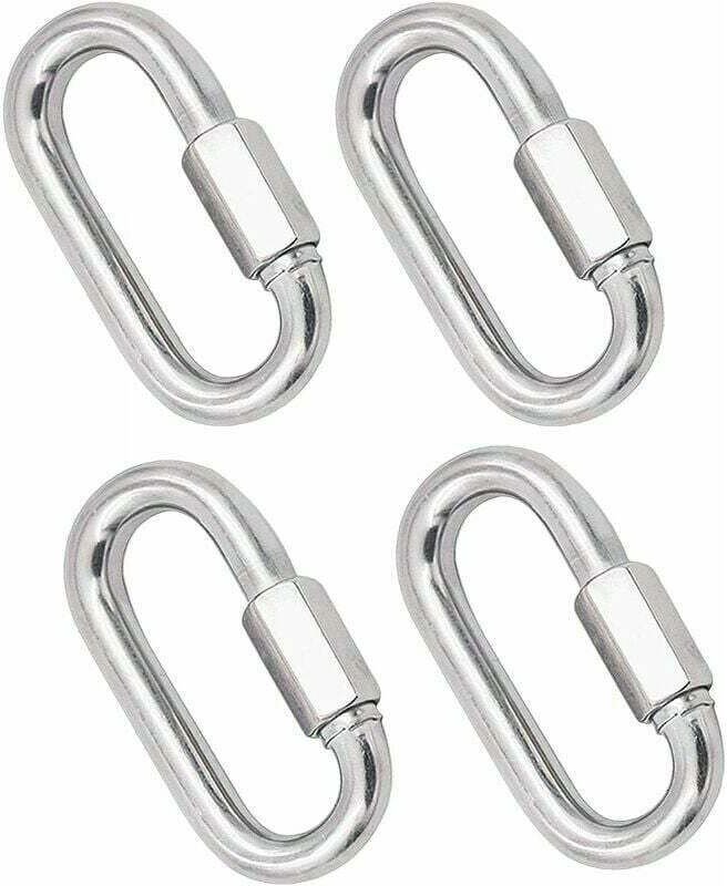 YMYNY Robuster M8-Karabiner aus 304 Edelstahl, Schnellverschlussschraube, Quick Link-Schlüsselanhänger für Zuhause, Camp...