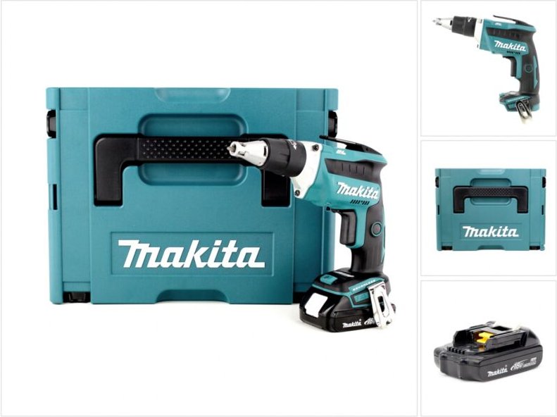 Makita DFS 452 Y1J Akku Schnellbauschrauber 18V Brushless + 1x Akku 1,5Ah + Makpac - ohne Ladegerät