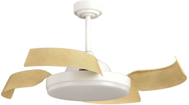 Batán LED-Deckenventilator Weiß+Holz 35W 3200lm cct Smart