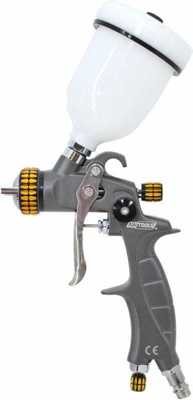 Spritzpistole de paint mini HVLP 1.0mm mit Reservoir superior de 100ml AWTOOLS