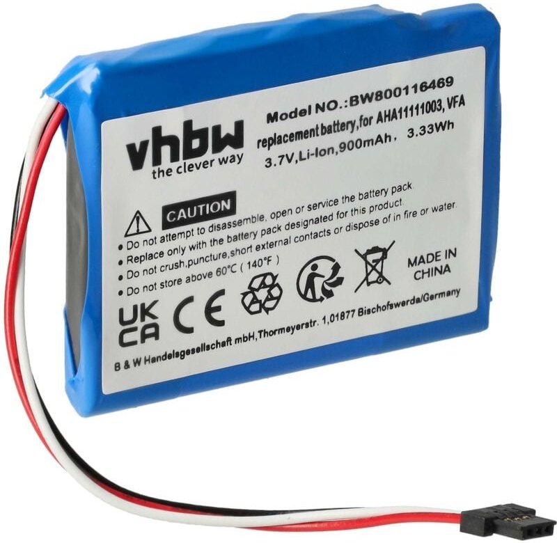 Vhbw - Akku kompatibel mit TomTom 4EN62.4EN6.001.02, 4EN62, 4EN6.001.02 gps Navigation Navi (900mAh, 3,7V, Li-Ion)