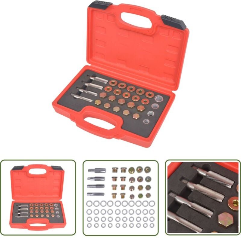 Helloshop26 - The Living Store 64-tlg. Reparatursatz Ölablassschrauben M13 M15 M17 M20 - Reparaturset - Ölwechsel - Gewi...