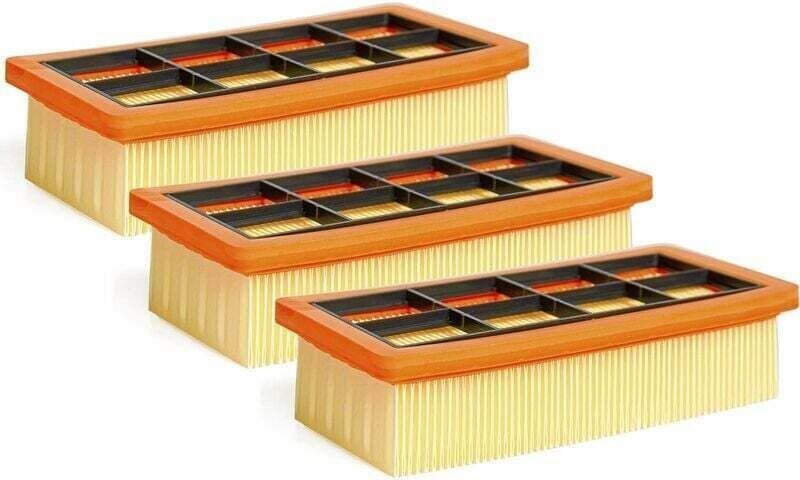 Staubsaugerfilter-Set mit 3 flachen, gefalteten Filtern für Kärcher AD3.200 Staubsauger
