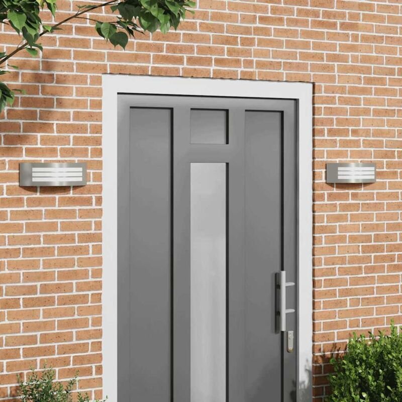 Außenwandleuchten 2 Stück Silber Edelstahl IP44 vidaXL637354