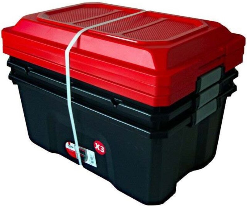 3er-Set DIY-Spinde 40L Schwarz Rot SUNDIS