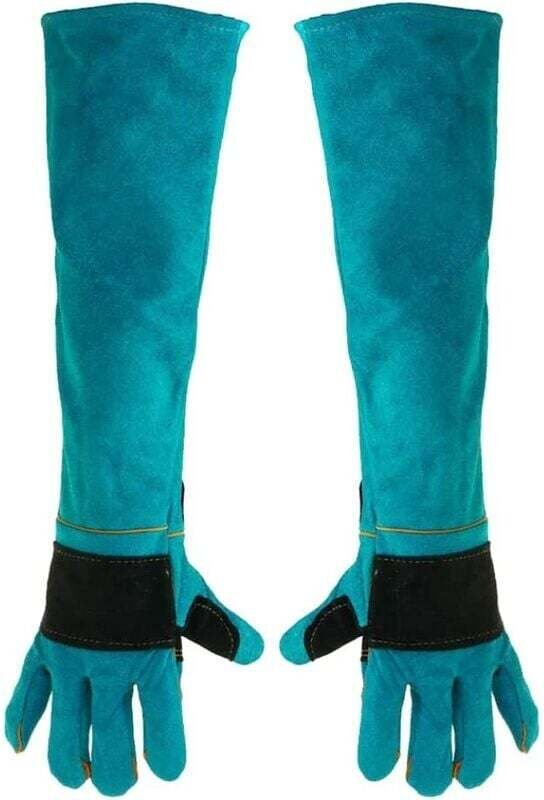 Schweißhandschuhe, 60 cm, Leder, hitzebeständig, Schweißerhandschuhe, verlängerte Schweißhandschuhe, 1 Paar PSA – Schwei...