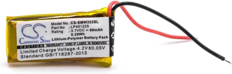 Vhbw - 1x Akku kompatibel mit Sony SBH80, NWZ-W202 MP3-Player Musik Player (80 mAh, 3,7 v, Li-Polymer)