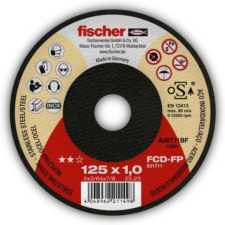 Scheibe fcd-fp 125x1x22,23 plus 531711 Fischer