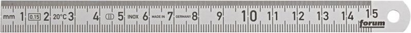 Biegsamer Stahlmaßstab 150x13 mm rostfrei FORUM