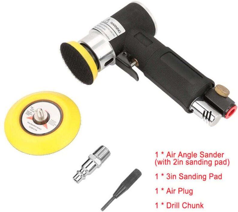 XVX - Mini-Luftwinkelschleifer, Mini-Exzenterschleifer, 16.000 U/min, pneumatischer Luft-Exzenterdruck, 90°-Winkel, Rota...