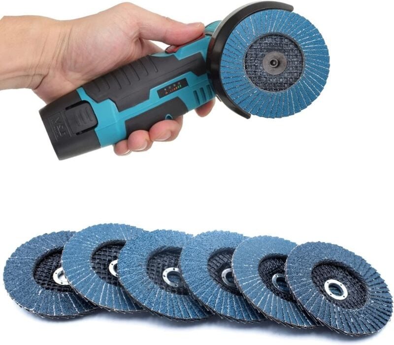 Scheibenfächer 6er Set 75mm Fächerscheiben Körnung 60 80 120 Kompatibel mit Akku-Winkelschleifer Edelstahl und Holz