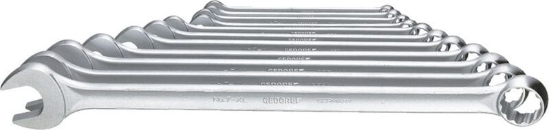 7 XL-0111 Ring-Maulschlüssel-Satz, extra lang, 11-teilig 8-22 mm