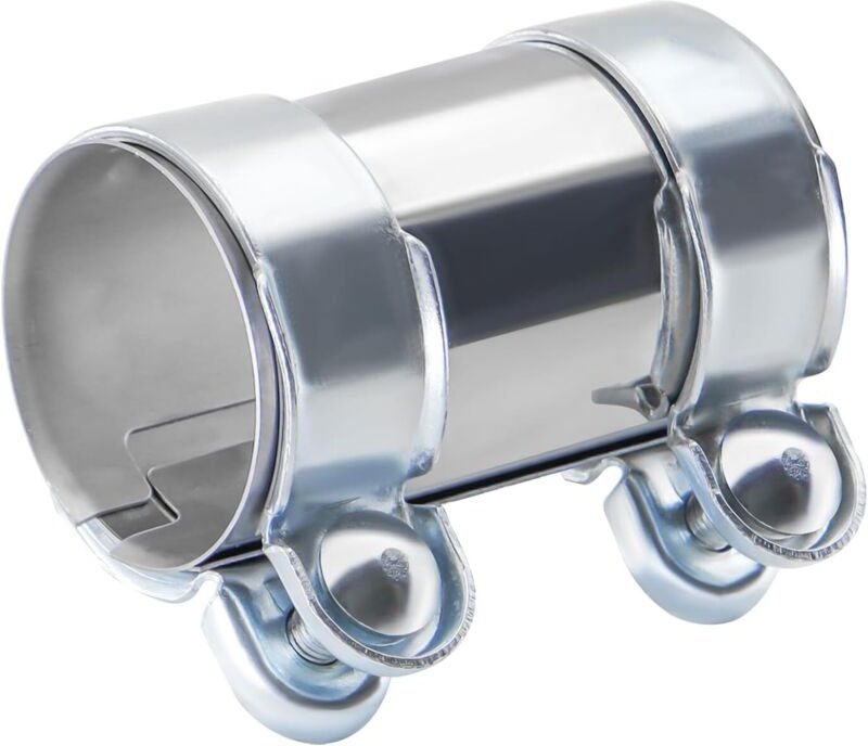 Auspuffschelle, 50 mm x 95 mm Edelstahl-Autoauspuffrohr-Doppelschelle, Auspuffrohrschelle Universal-Auspuffrohr