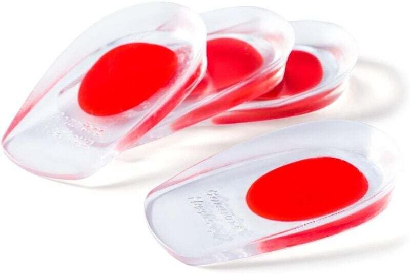 Set mit 2 weichen Fersenpolstern – rote Silikon-Einlegesohlen