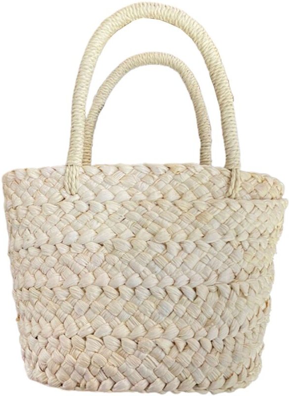 Sommer Handarbeit Gewebt Tasche Mais Schale Korb Stroh Rattan Eltern-Kind Kinder