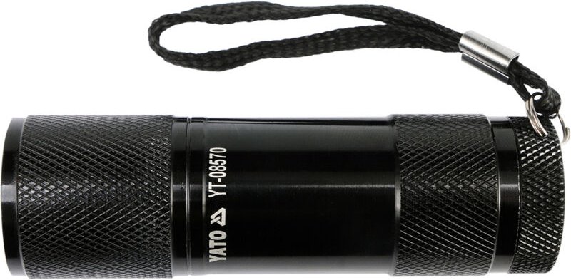 Aluminium-taschenlampe, 9 led, schwarz YT-08570 Yato