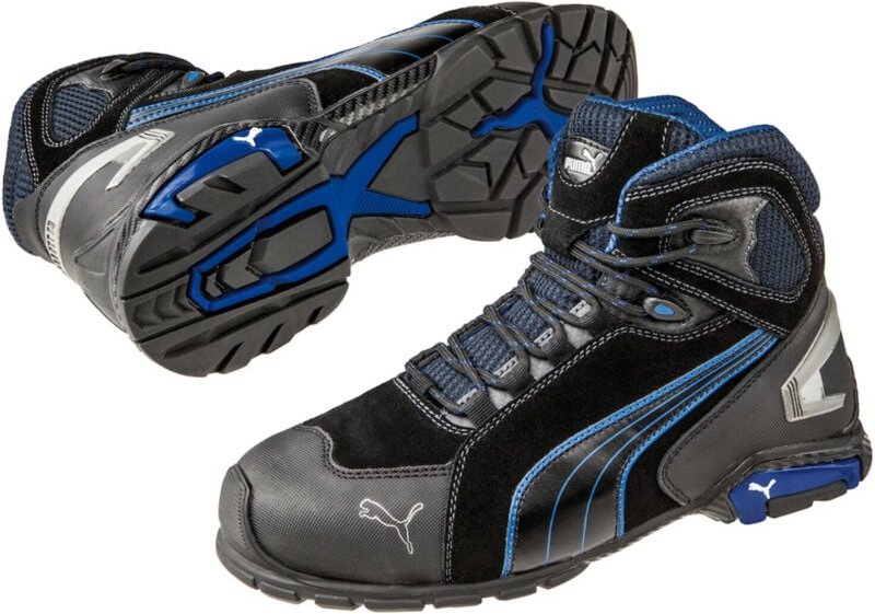 Sicherheitsstiefel Rio Black Mid Gr. 45 schwarz/blau Leder S3 SRC EN20345