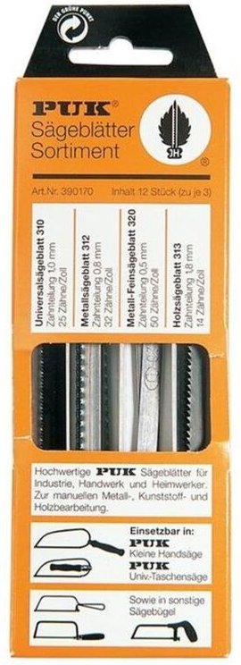 Josef Haunstetter - Sägeblattsortiment 390170 12-teilig universell, Metall, Holz, Metall (fein)