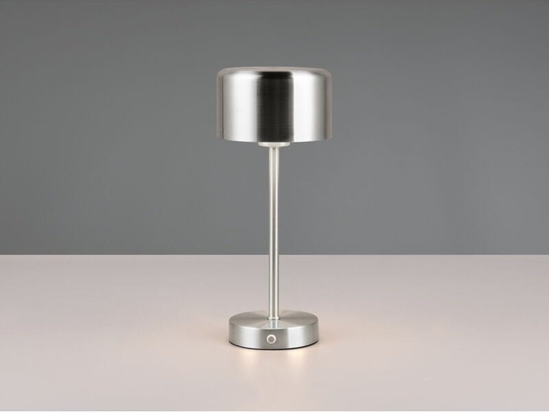 Reality Leuchten - Akku Tischleuchte jeff per usb aufladbar, Sensordimmer, Silber matt, Höhe 30cm