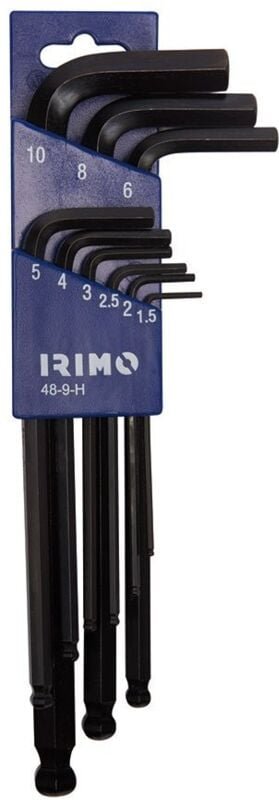 9-teiliger Satz langer brünierter Sechskantschlüssel mit Kugel 1,5-10mm 48-9-h Irimo