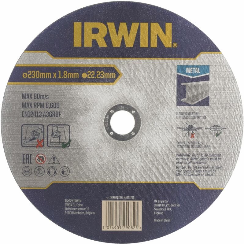 Irwin tarcza do cięcia metalu płaska 230mm x 1,8mm x 22,23mm