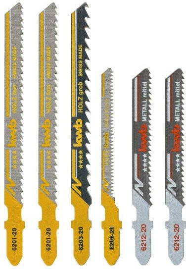 Satz von 6 Stichsägeblättern für Holz und Metall KWB