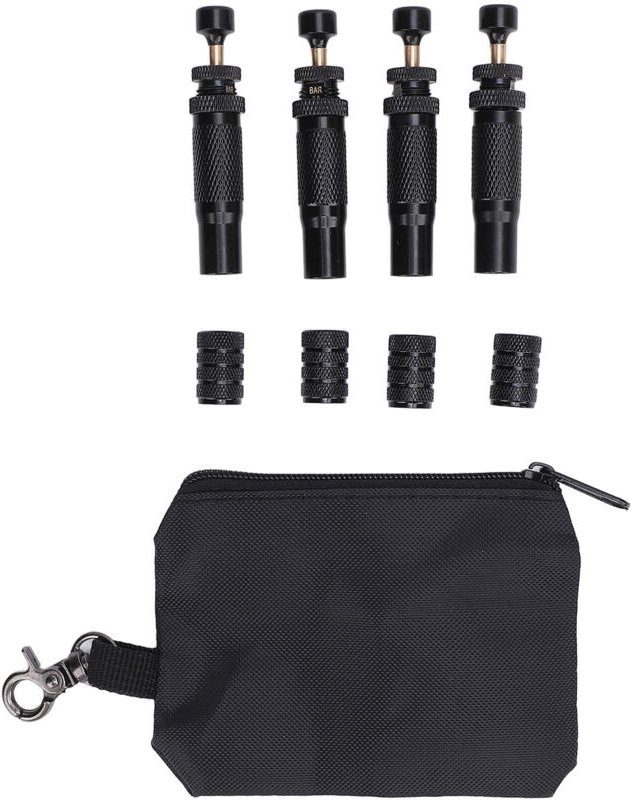 Zoternen - 4-teiliges Reifenschaden-Ventil-Set, 4-teilig, einstellbar, automatische Abschaltung, 10–30 psi Bereich, Aufs...