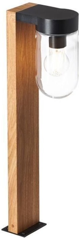 BRILLIANT Lampe Cabar Außensockelleuchte 55cm holz dunkel/schwarz 1x A60, E27, 40W, geeignet für Normallampen (nicht ent...