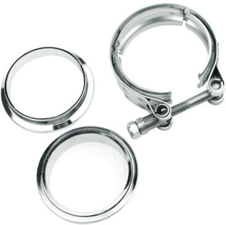 Tlily - 2,5 Zoll 63 mm männlich/weiblich V-Band Klemmflansch Kit Turbo Fallrohr Wastegate Auspuffrohre Autozubehör