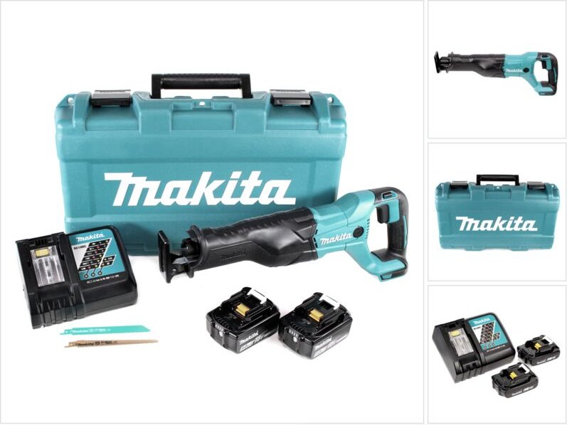 Makita DJR 186 RAK Akku Reciprosäge Säbelsäge 18 V + 2x Akku 2,0 Ah + Ladegerät + Koffer