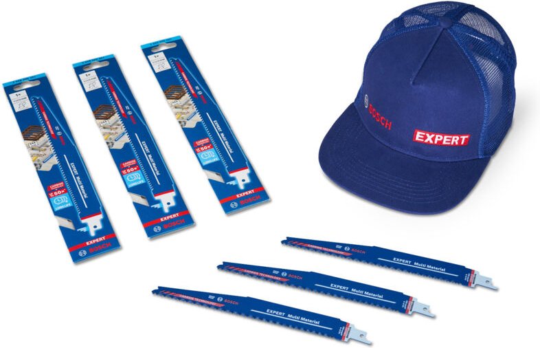Expert Multi Material s 1156 xhm Sägeblatt, 3 Stück + Trucker Cap - Bosch