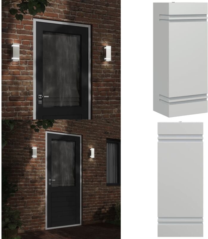 Außenwandleuchte Silbern Edelstahl - Outdoor-Beleuchtung - Wandleuchte - Edelstahl - Silber - Gartenleuchte - Home & Liv...