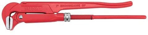 Yato YT-2210 Schraubenschlüssel de Rohrzange Rot 2,5 cm Leichtes Modell Rohrzange mit Zange de 90° Chrom-Vanadium-Stahl