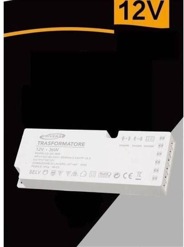 Trade Shop Traesio - Trade Shop - fooder slim processer von 230V bis 12V 36W strip led sensors QS-36W -