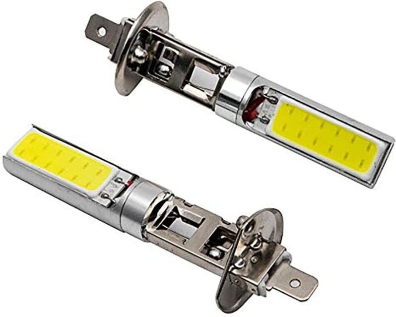 Ampoules de phare H1, feux de jour 2PCS COB LED, feux de brouillard de véhicule, lumière blanche